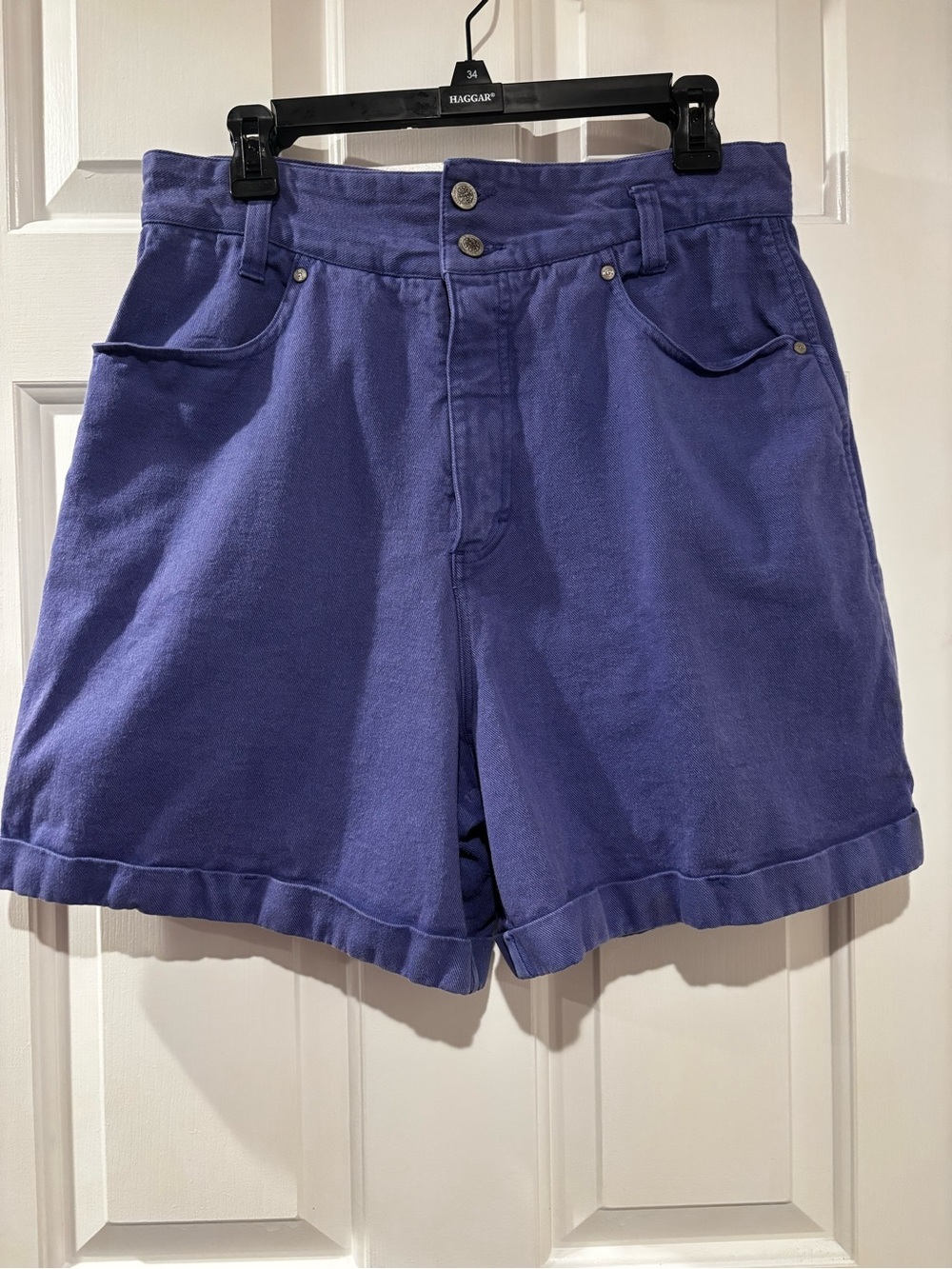Gitano Violet High-Waist Rolled-Hem Shorts